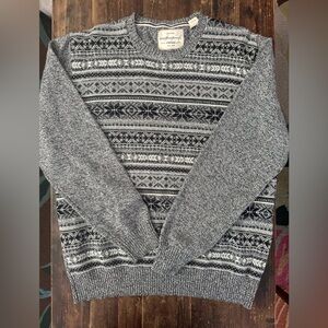 Weatherproof Vintage Gray Patterned Men's Crewneck Sweater